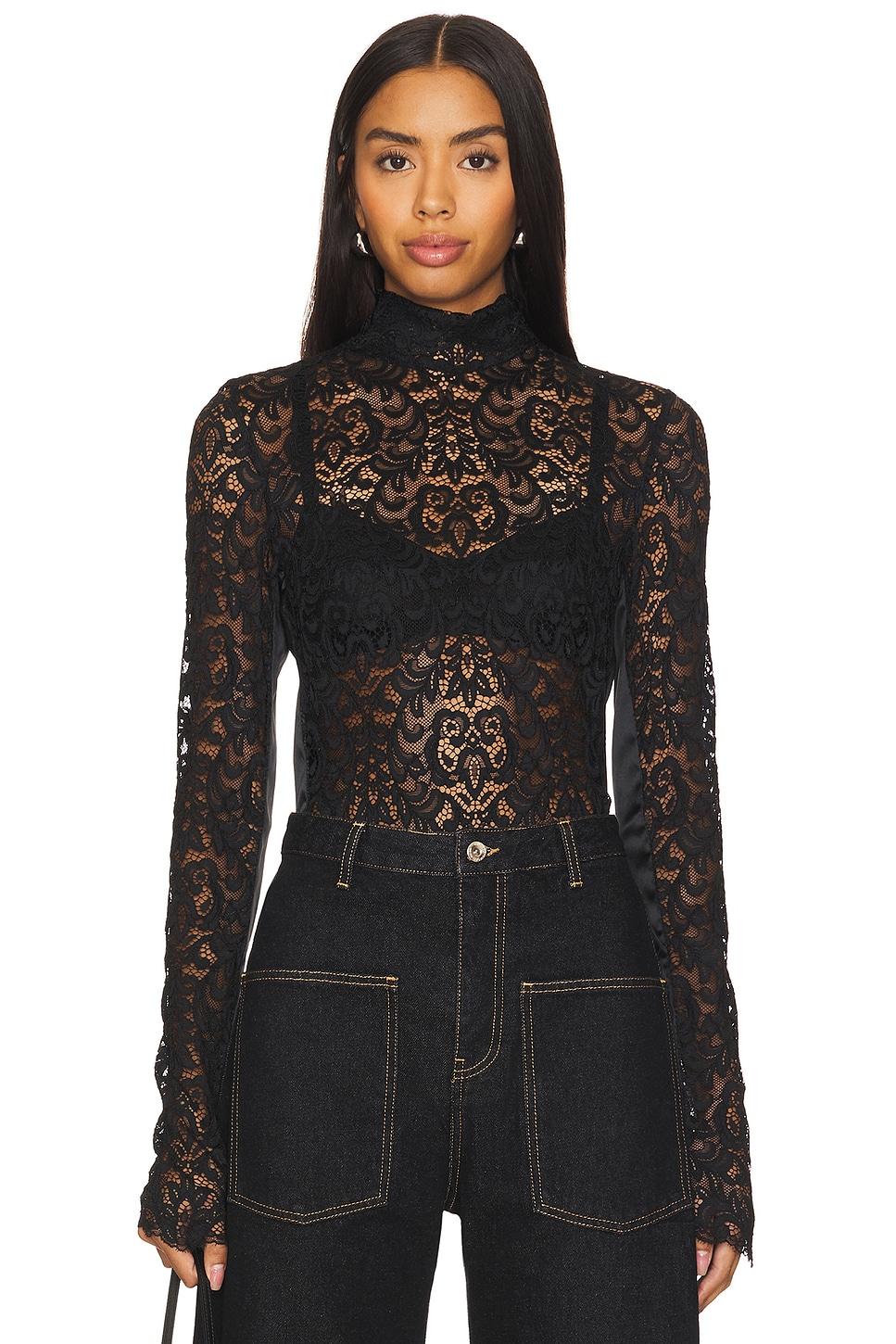 highneck lace long sleeve