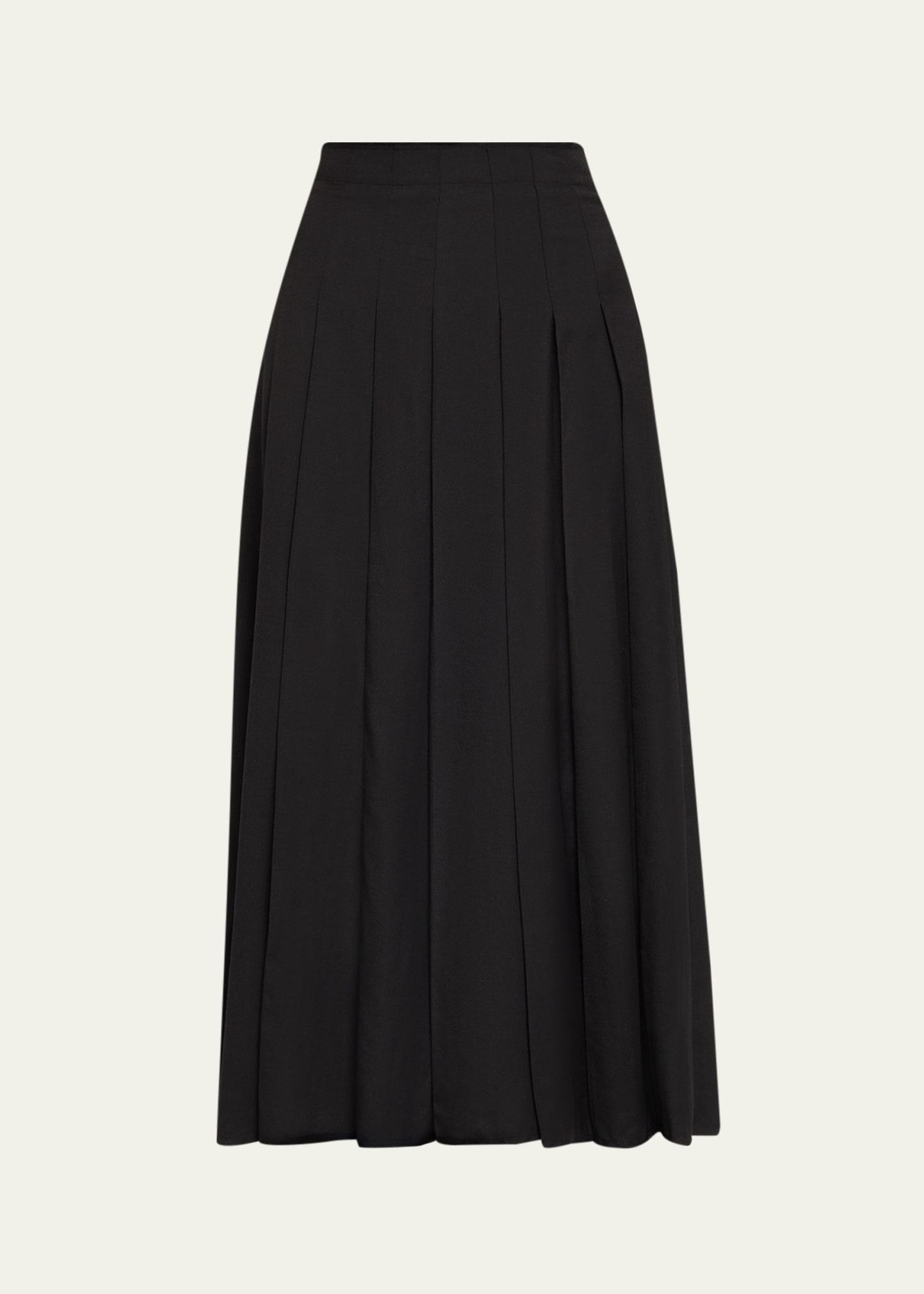 hilde pleated raw edge skirt