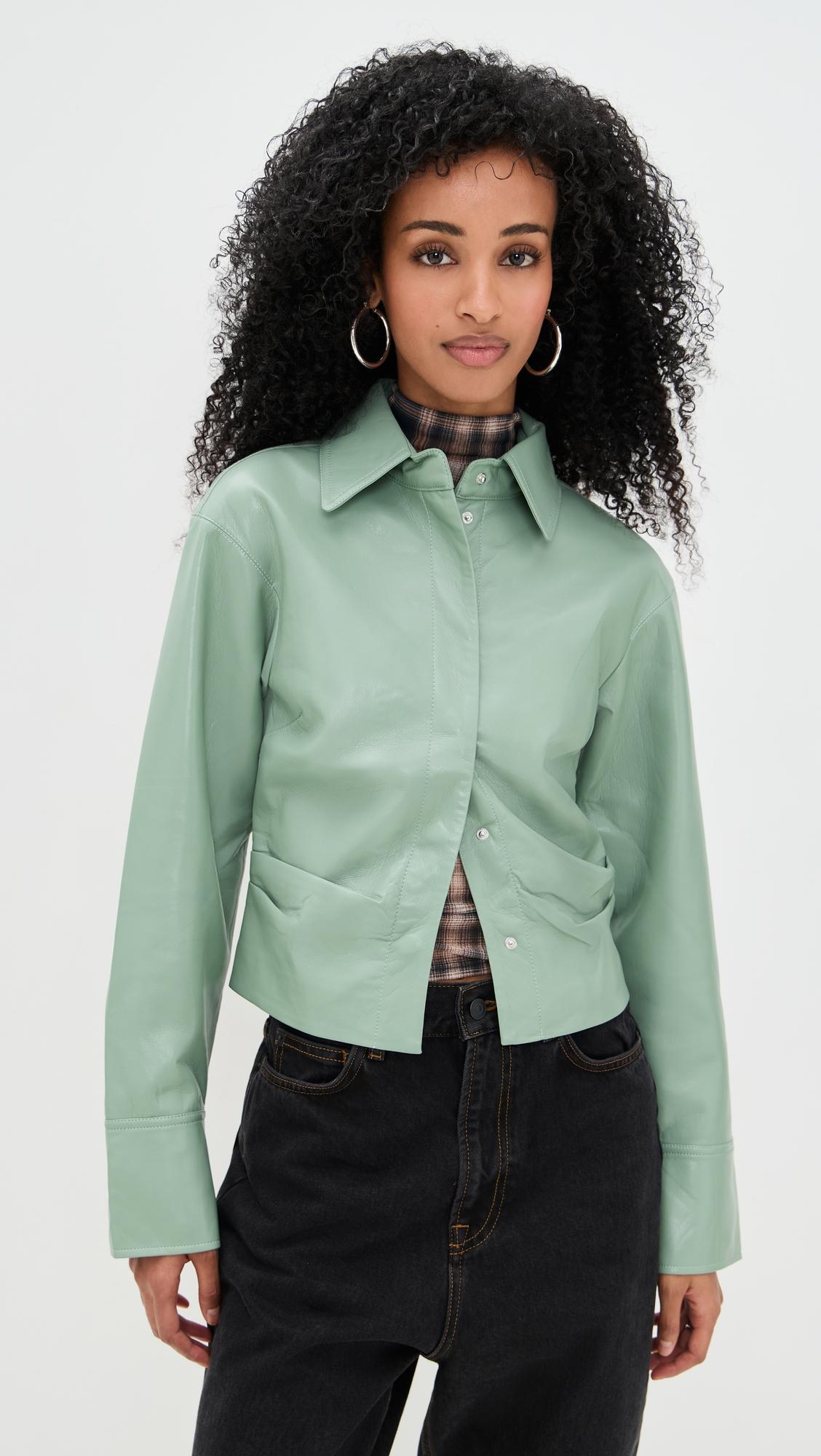 hildie faux leather blouse