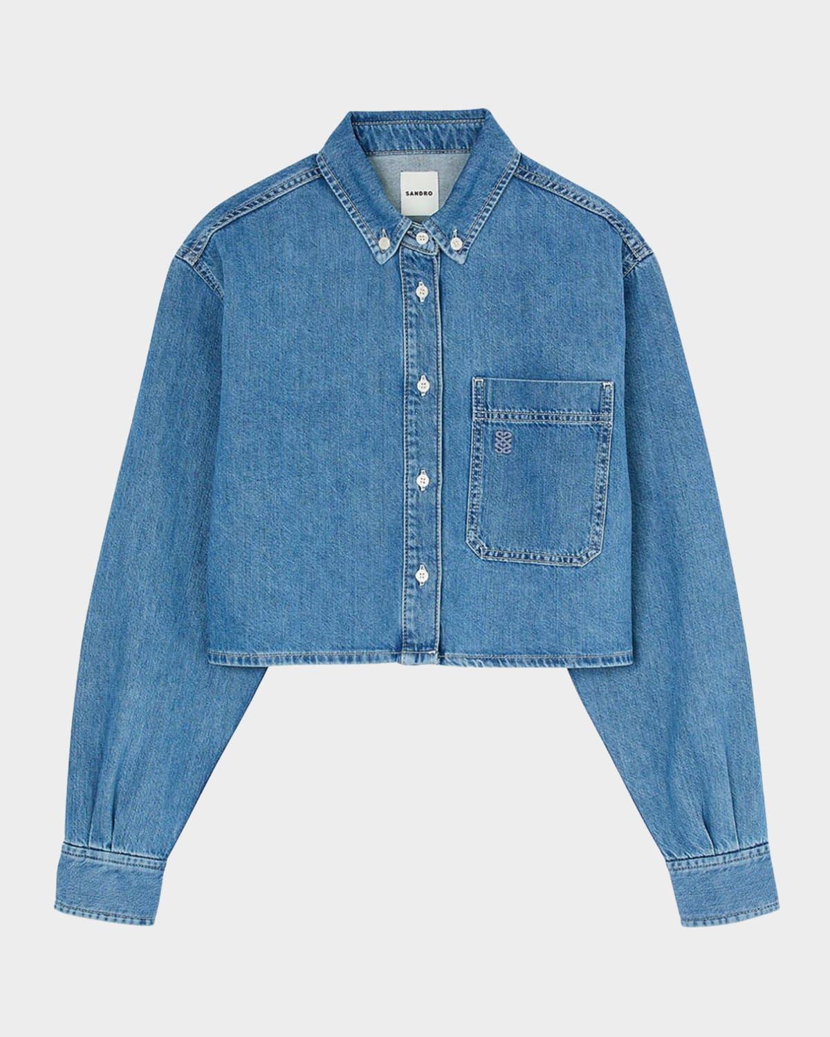 hiro denim button-front shirt
