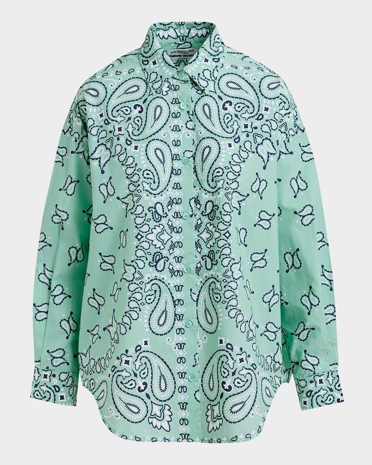histende bandana-printed cotton shirt