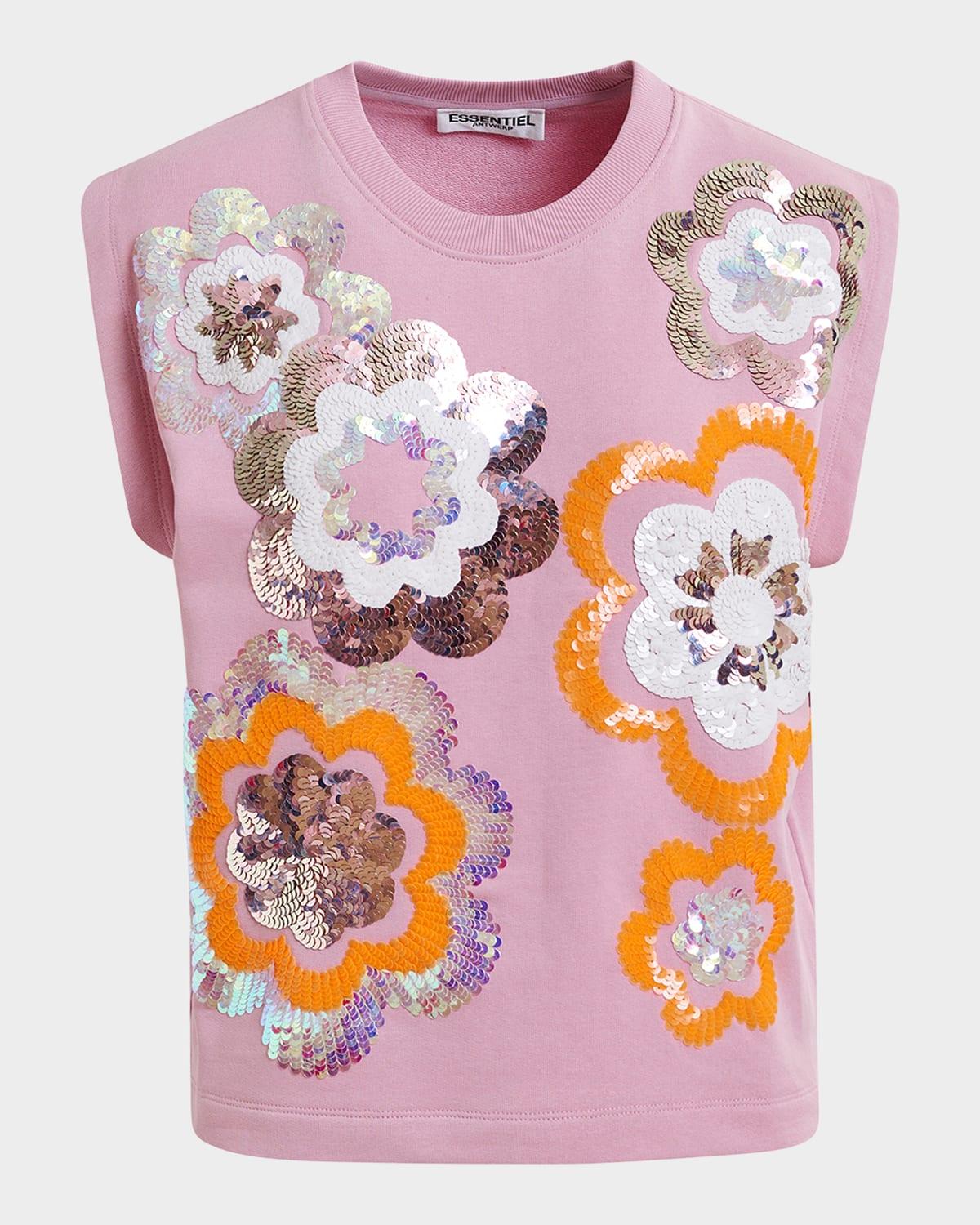 hitalian sequined sleeveless sweatshirt