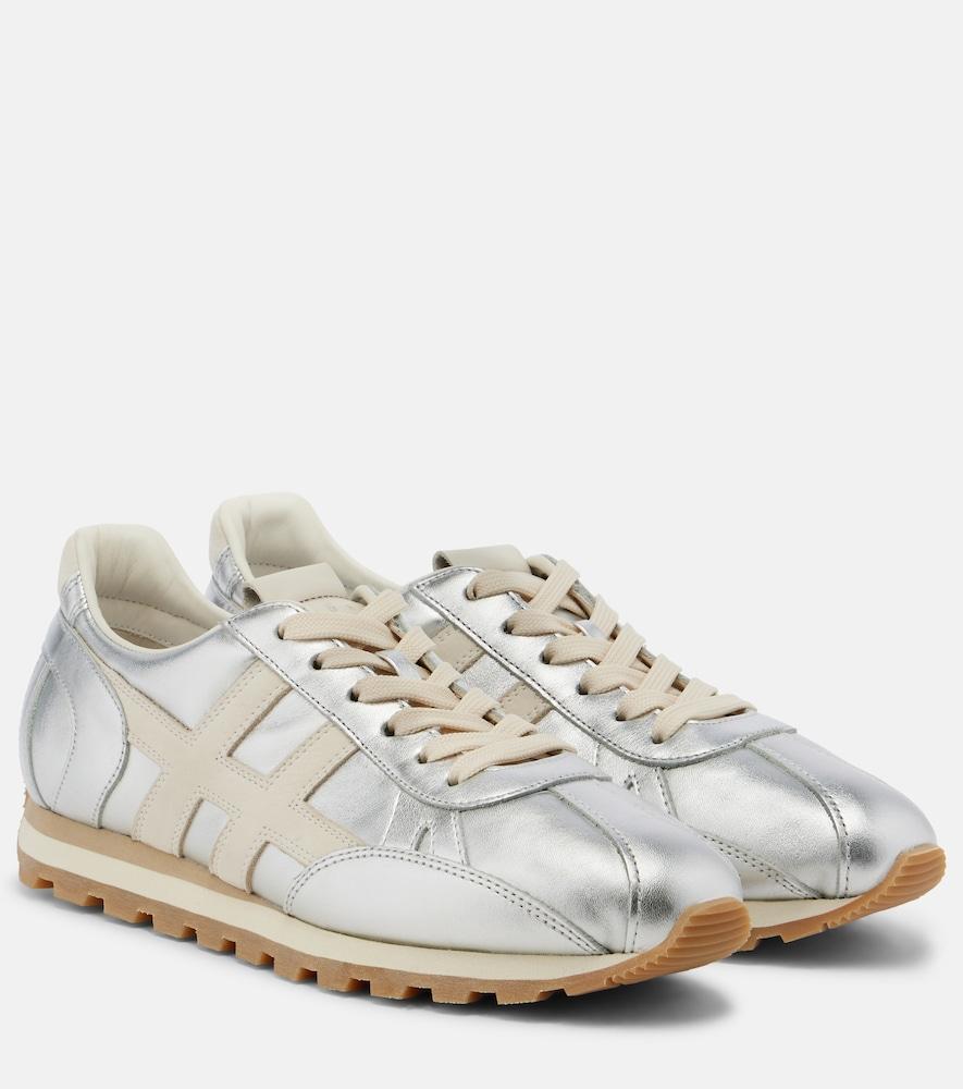 hogan 86er metallic leather sneakers