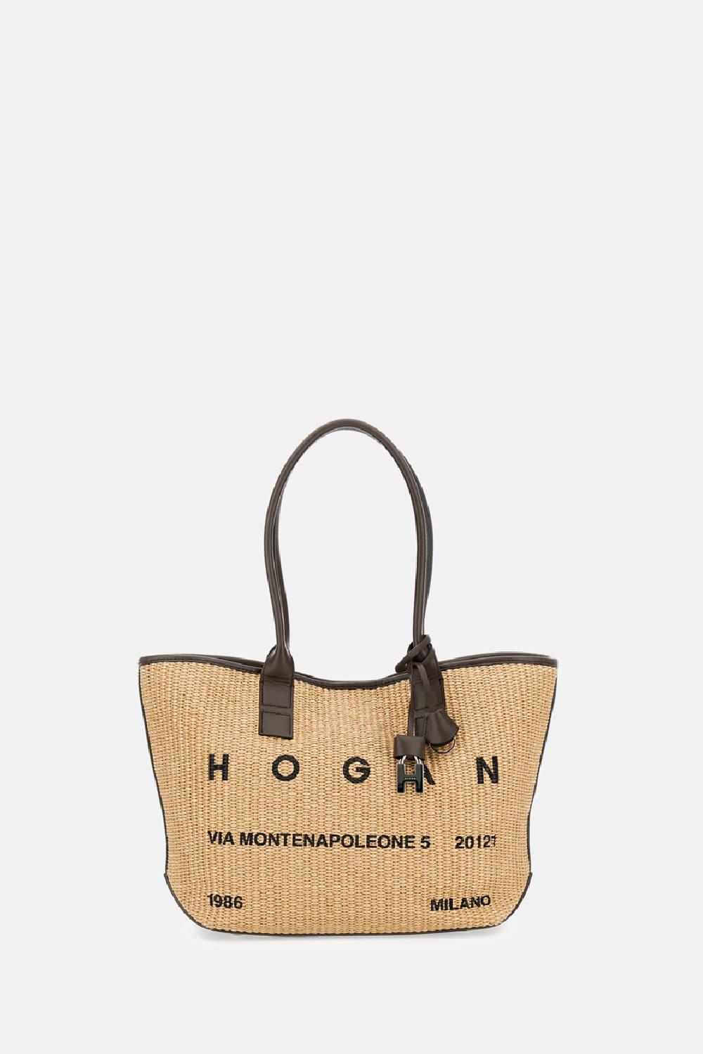 hogan address shopping rafia bag