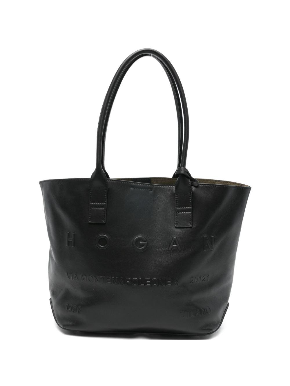 hogan bags black calf leather - women