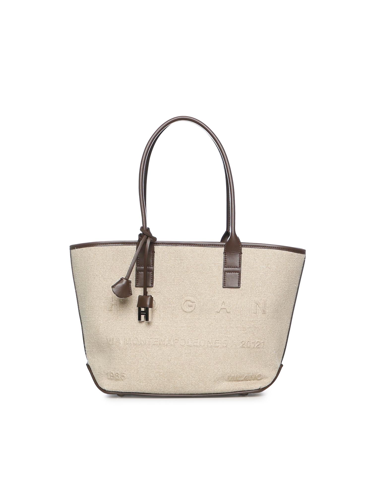 hogan bags brown/ivory linen - women
