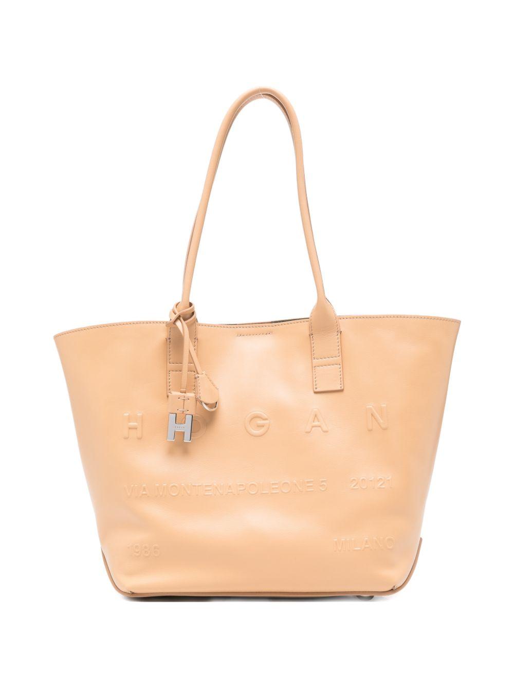 hogan bags leather brown calf - women