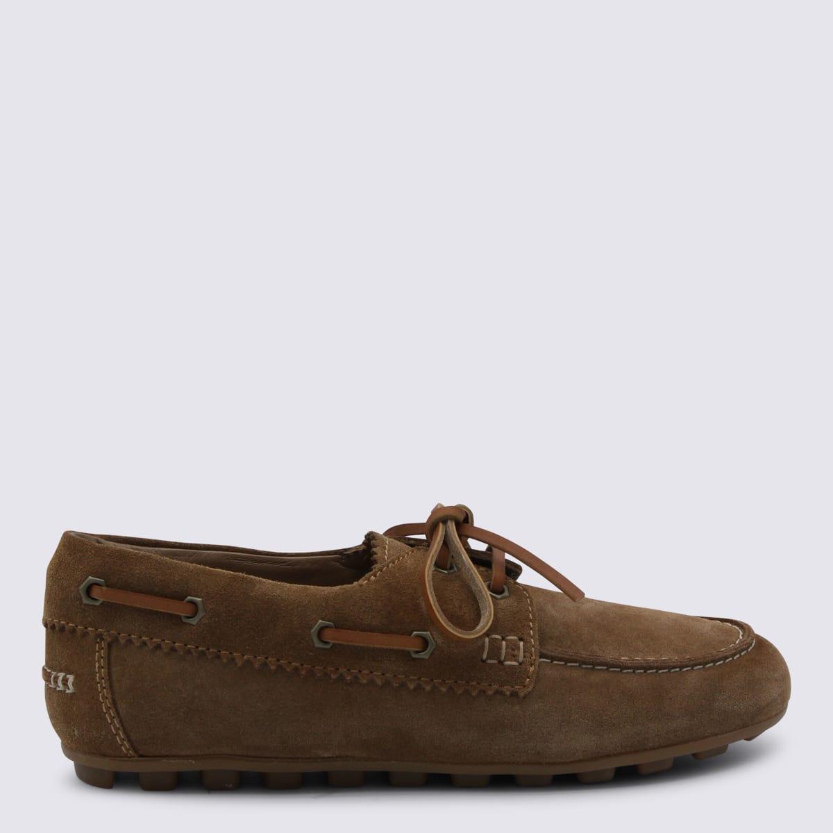 hogan brown leather loafers