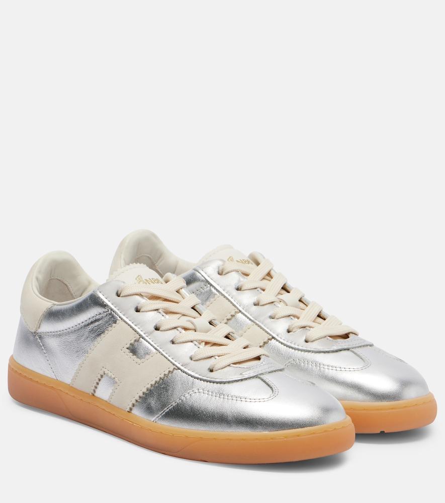 hogan cool metallic leather sneakers