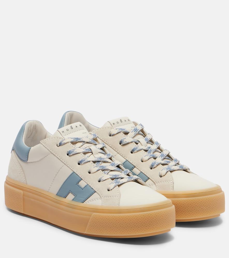 hogan crosswind leather sneakers