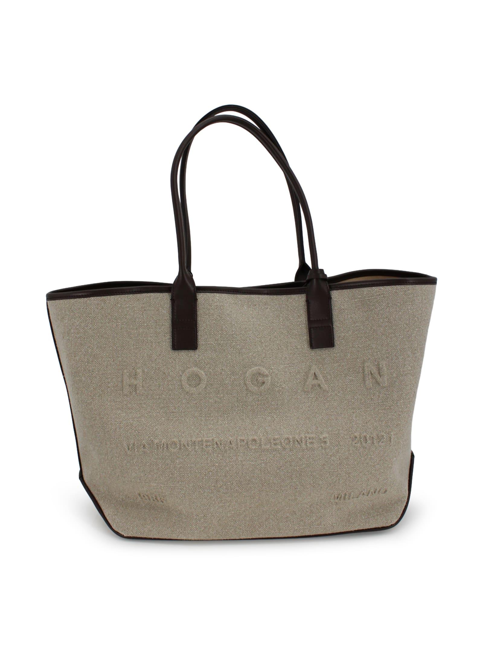 hogan embossed logo tote bag