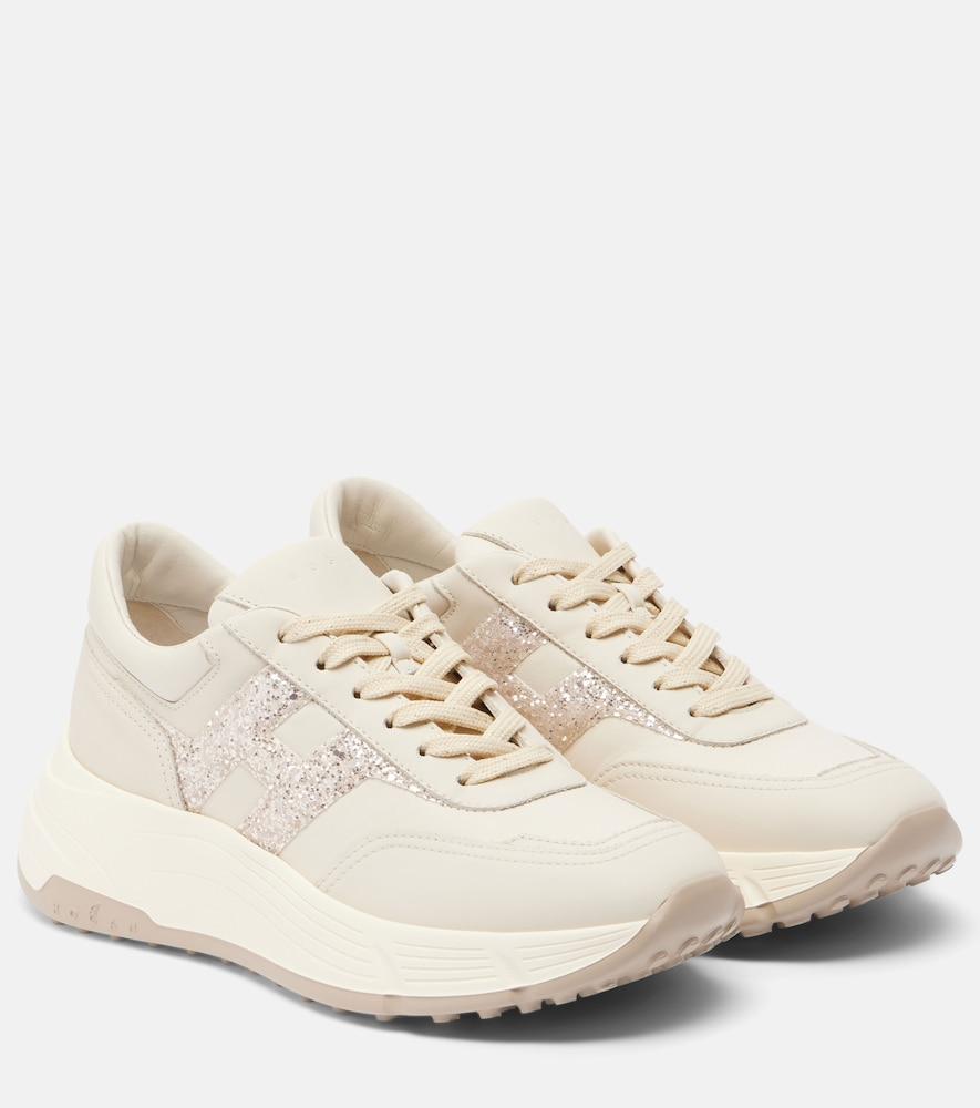 hogan h669 glitter leather sneakers