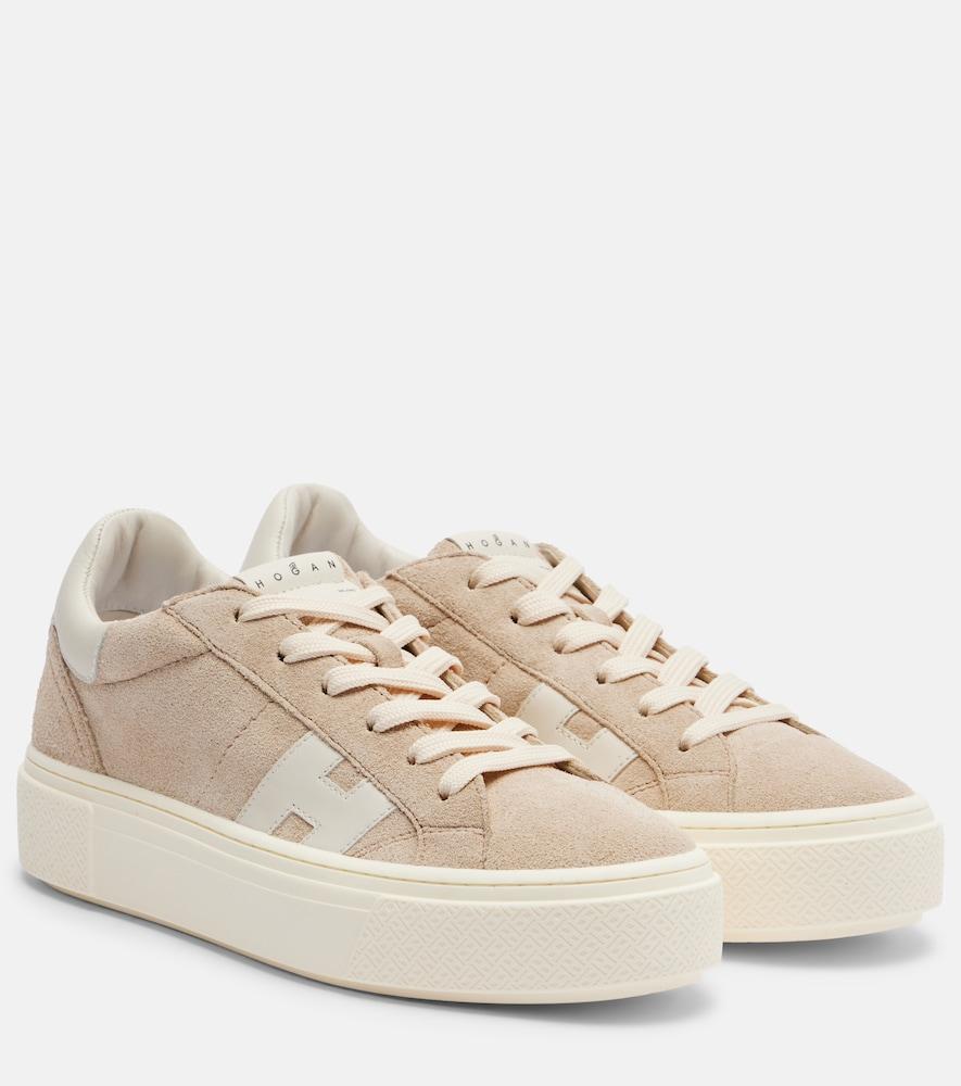 hogan h705 allacciato h suede platform sneakers