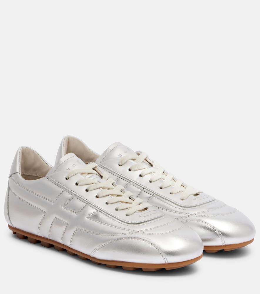 hogan hogan olympia metallic leather sneakers