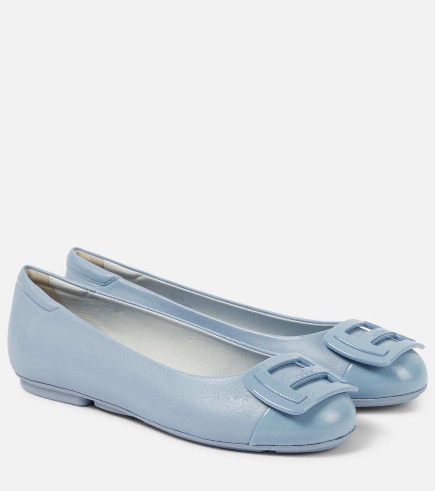 hogan leather ballet flats