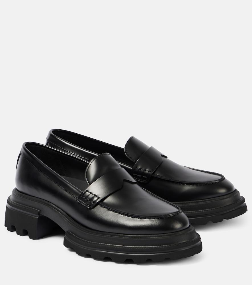 hogan luxor leather loafers