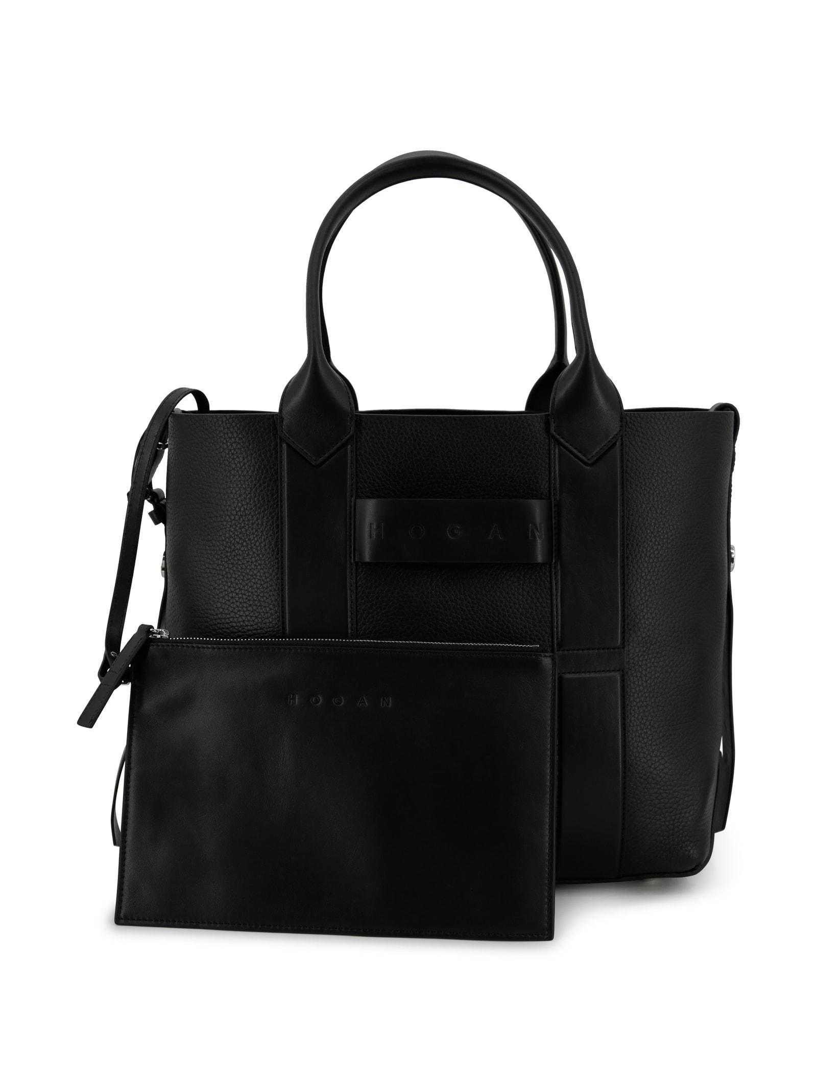 hogan script medium shopping bag