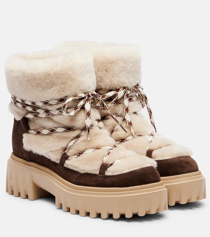 hogan suede and shearling lace