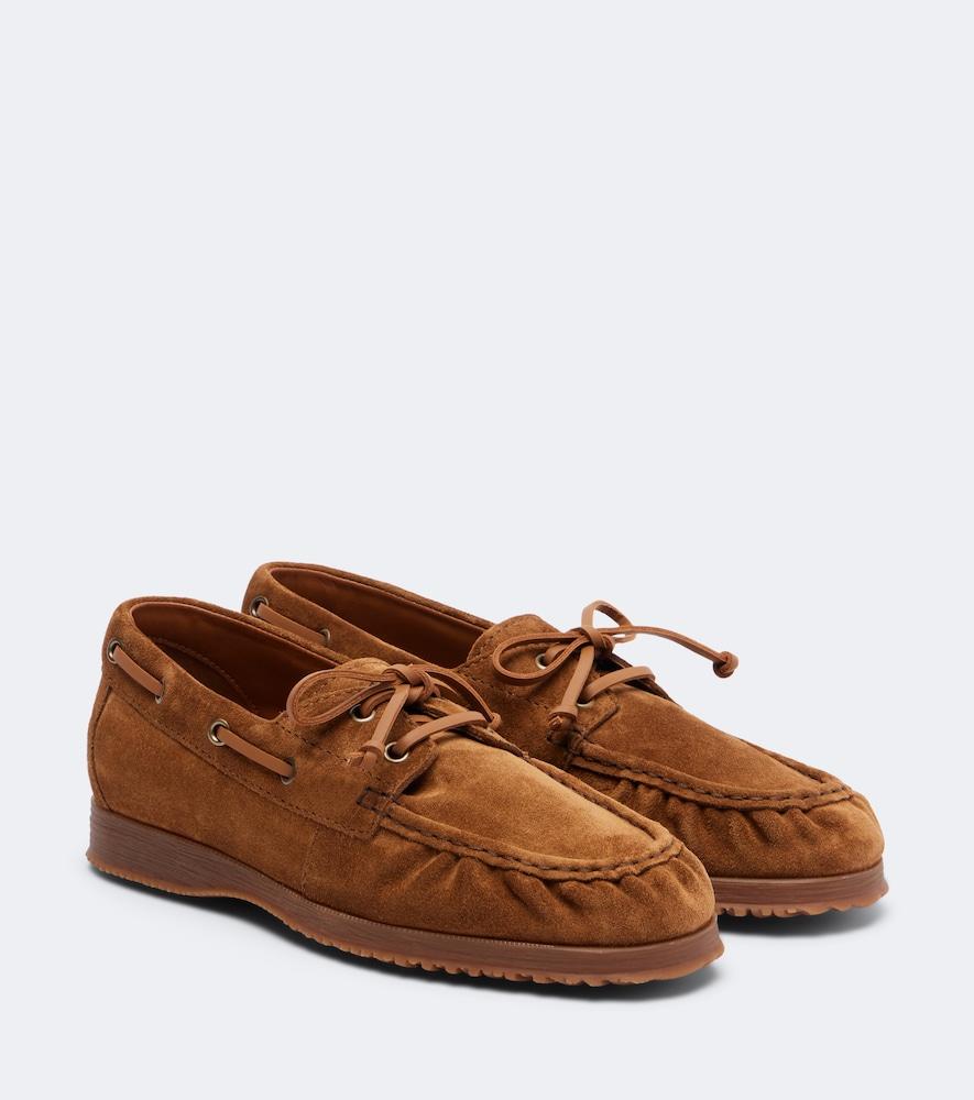 hogan suede boat shoes