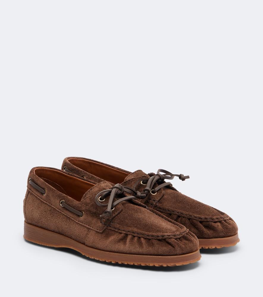 hogan suede boat shoes