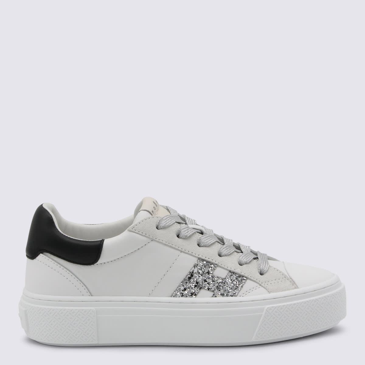 hogan white and black leather sneakers