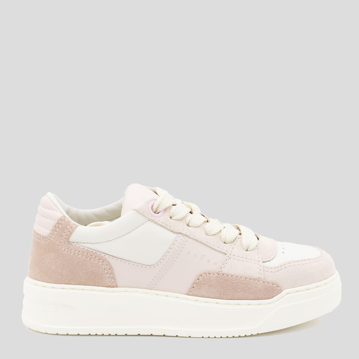hogan white and pink sneakers