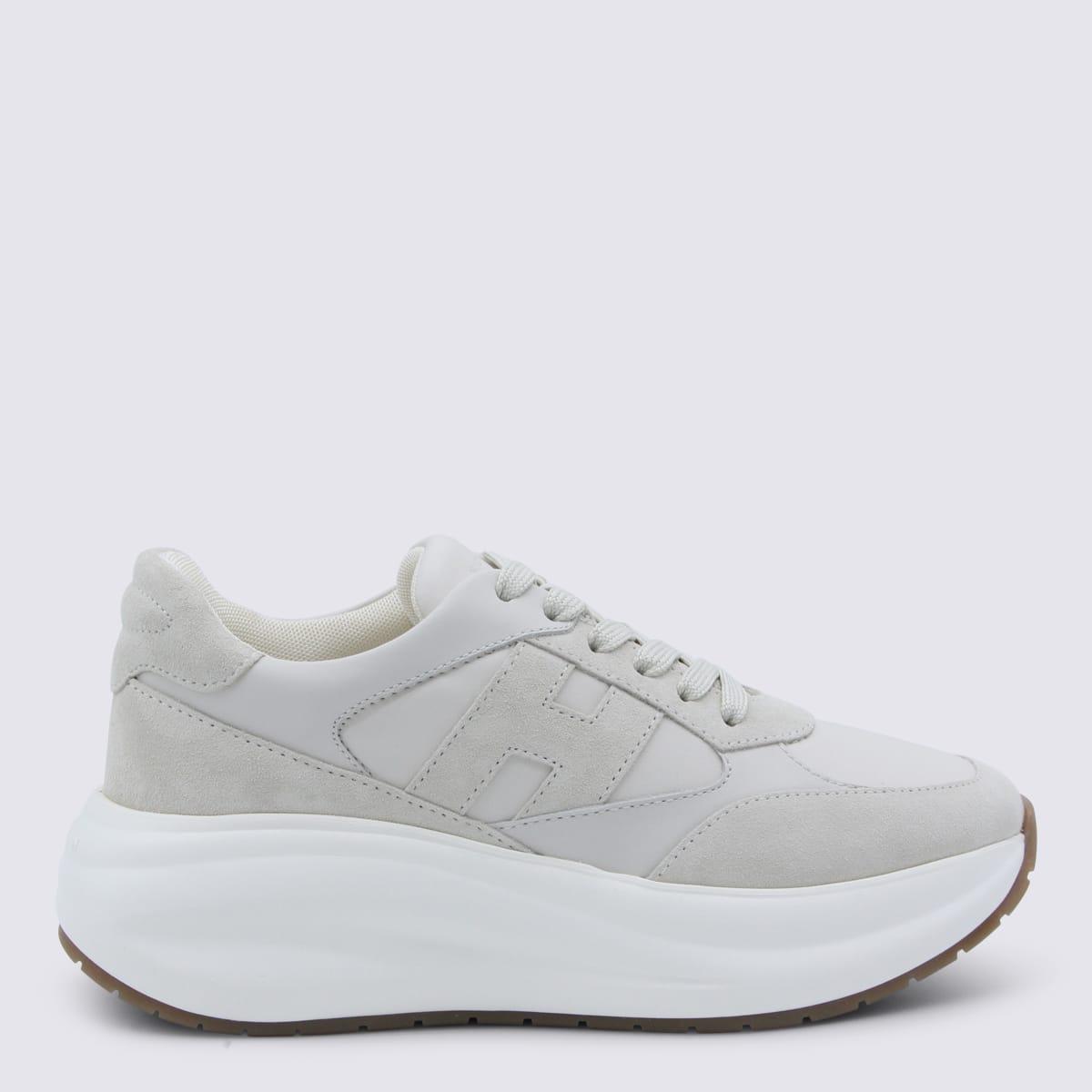 hogan white leather maxi active sneakers
