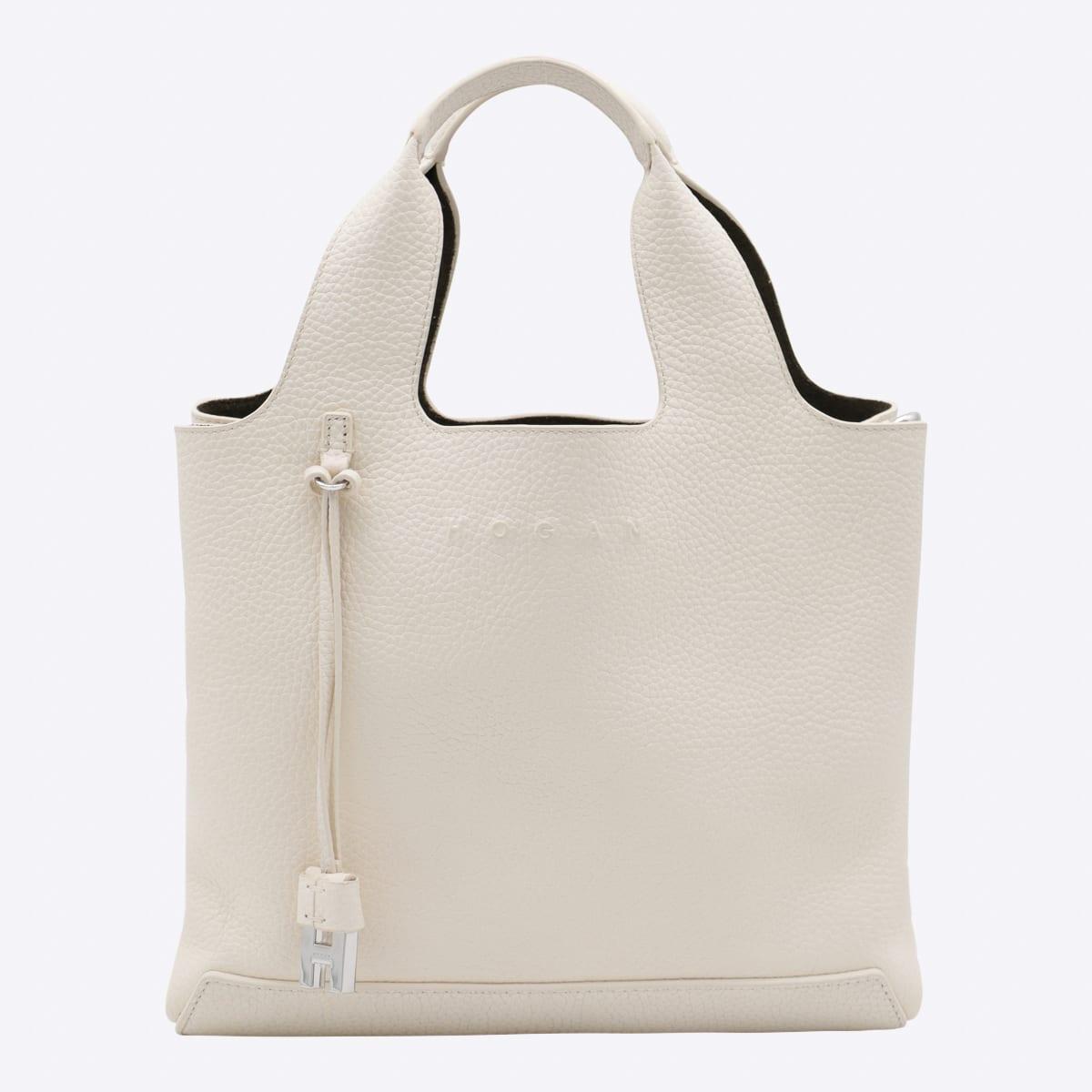 hogan white leather totes