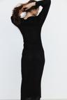 hole-patterned maxi dress