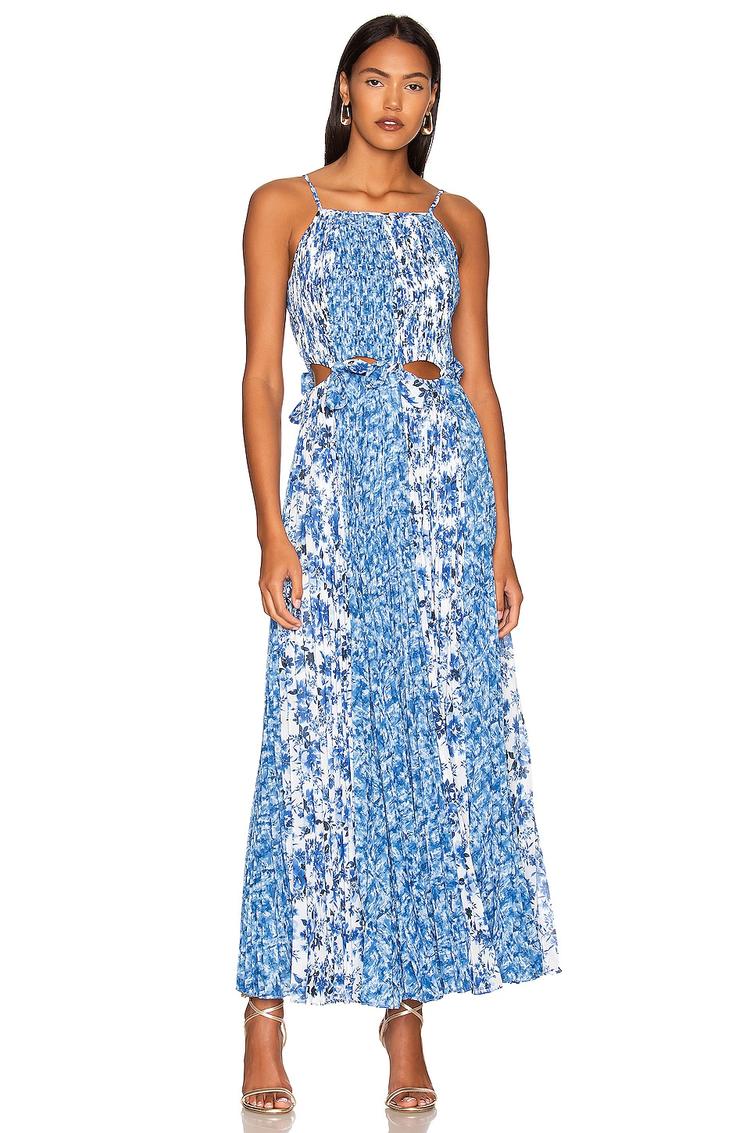 holland tie pleated dress