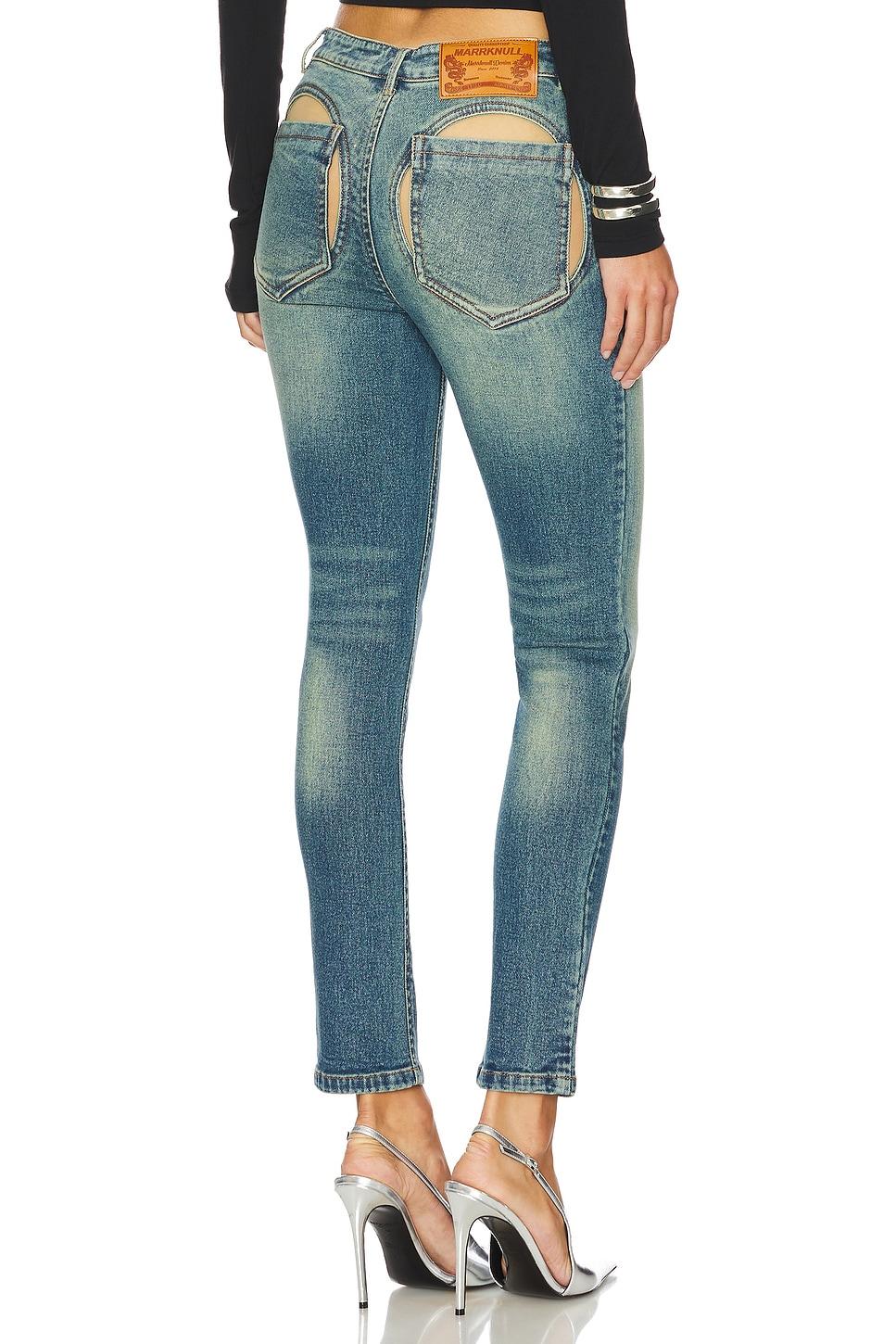 hollow out stretch skinny