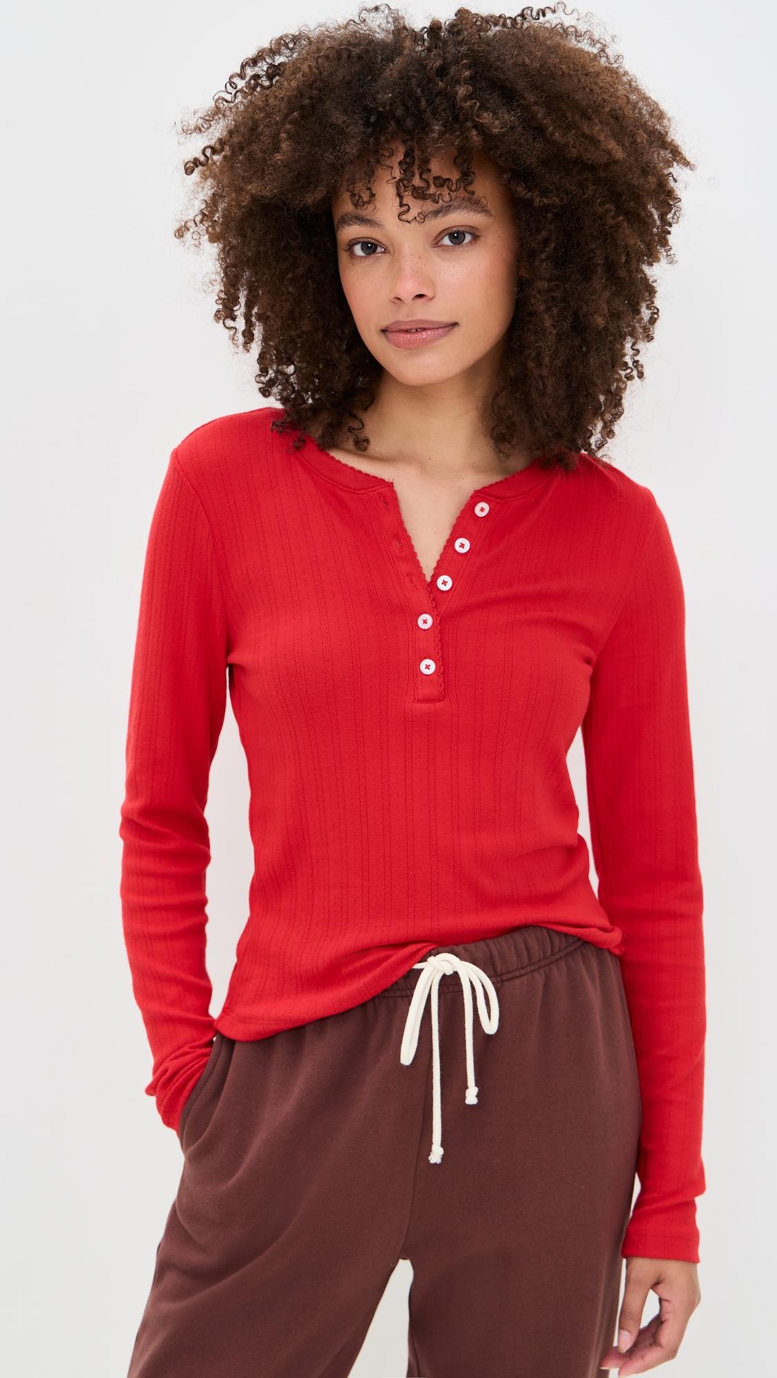 holly pointelle long sleeve top