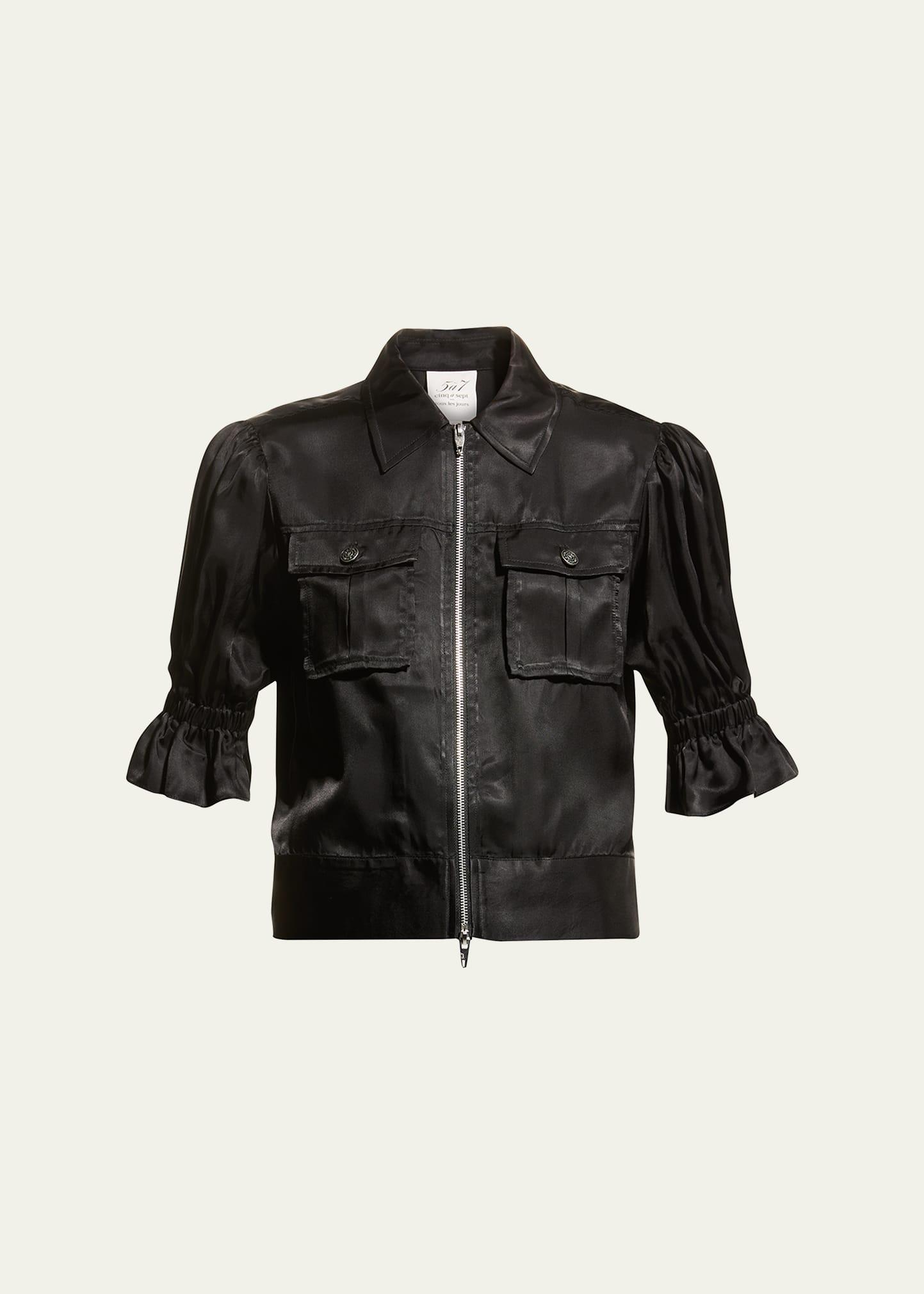 holly short-sleeve sateen jacket