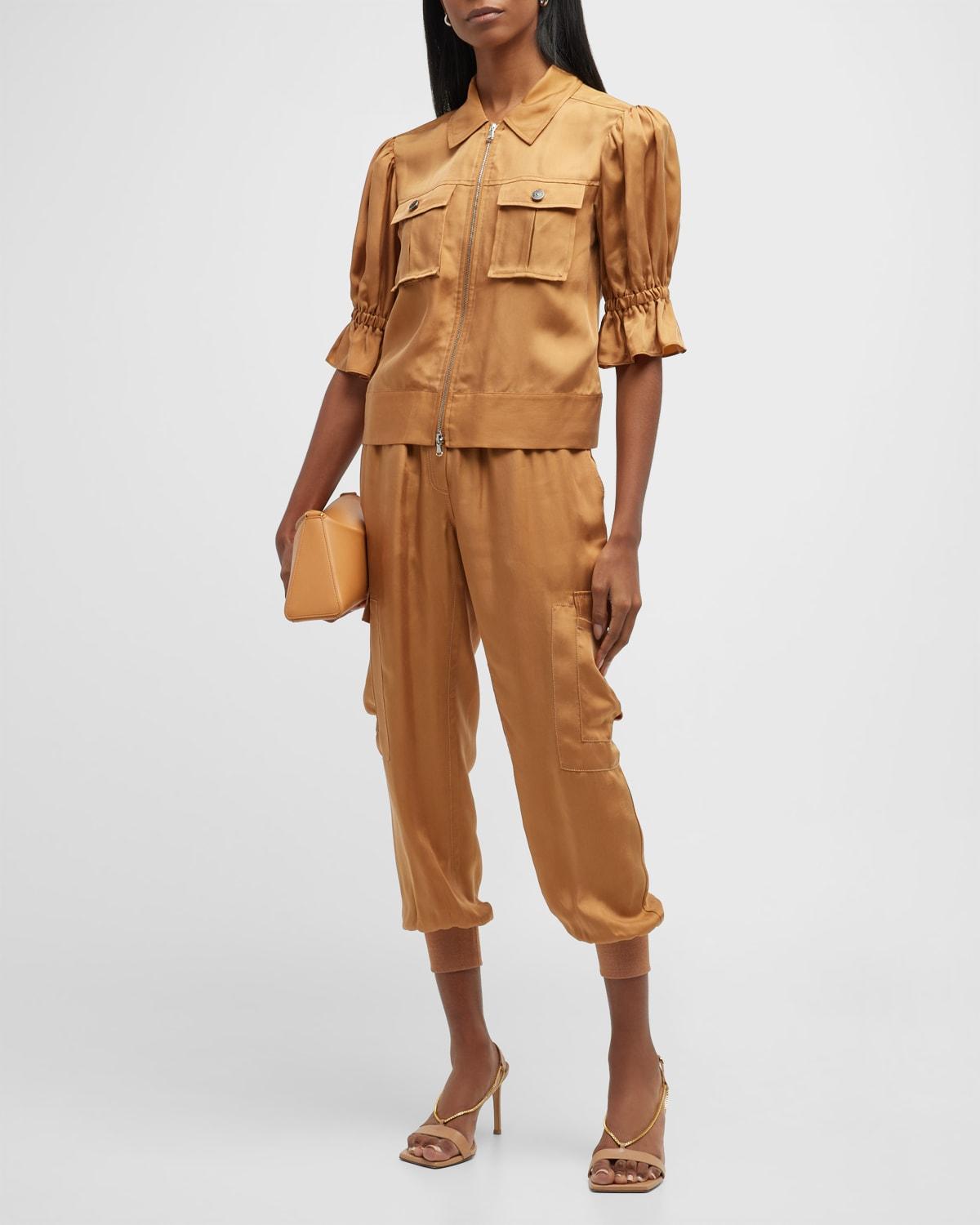 holly short-sleeve sateen jacket