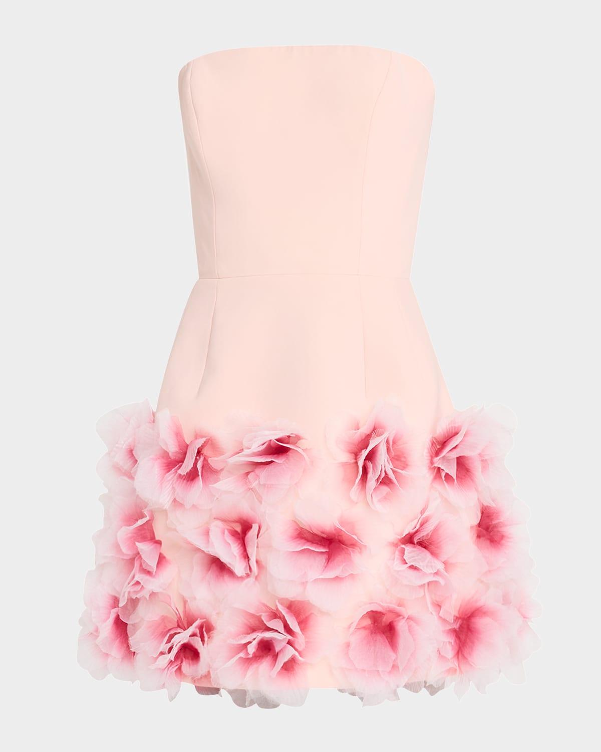 holly strapless rosette mini dress