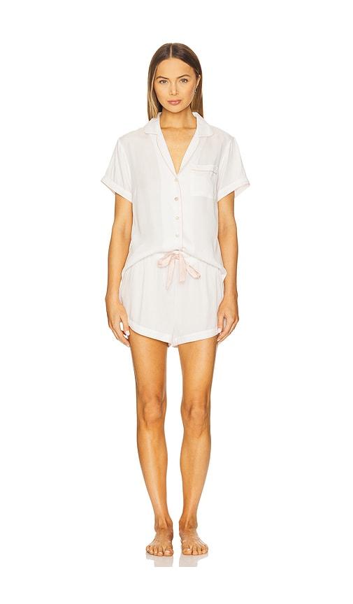 homebodii eva short set in white.