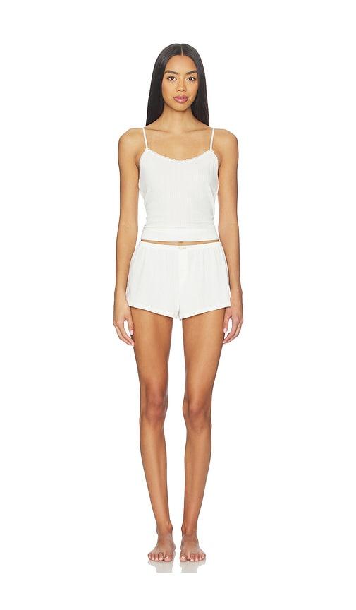 homebodii pontielle cami set in white.