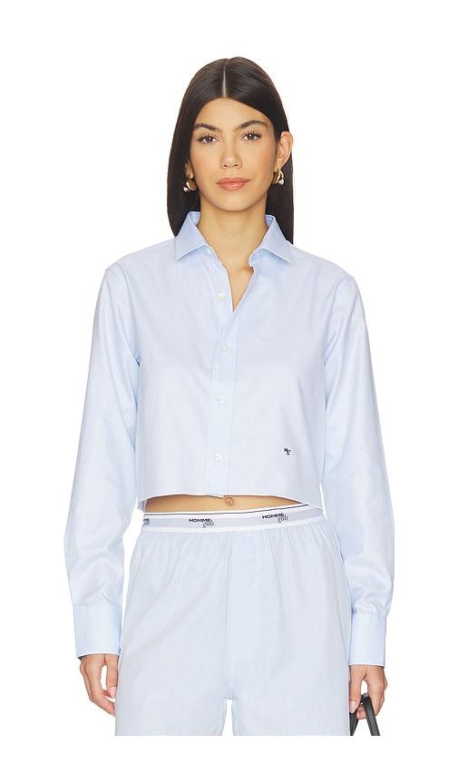 hommegirls original cropped shirt in baby blue.