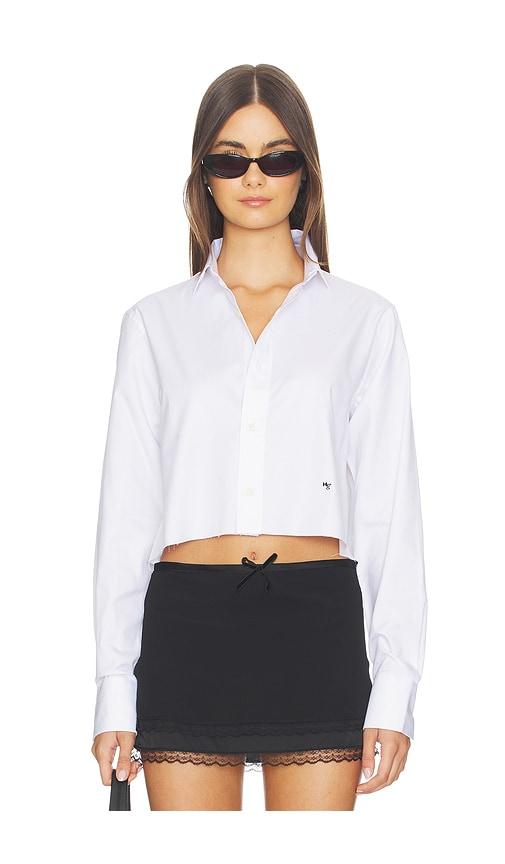 hommegirls original cropped shirt in white.