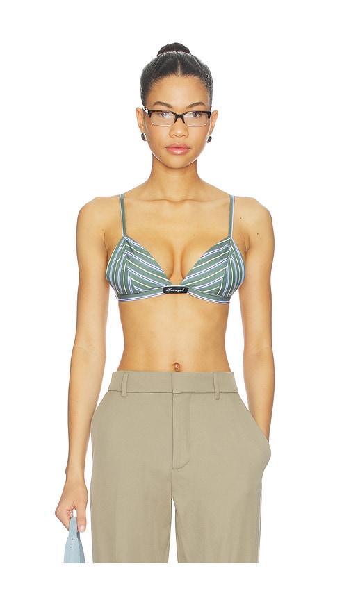 hommegirls shirting bralette in green,blue.