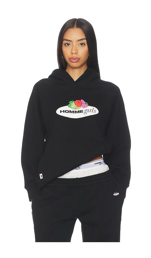 hommegirls x fruit of the loom hoodie in black.