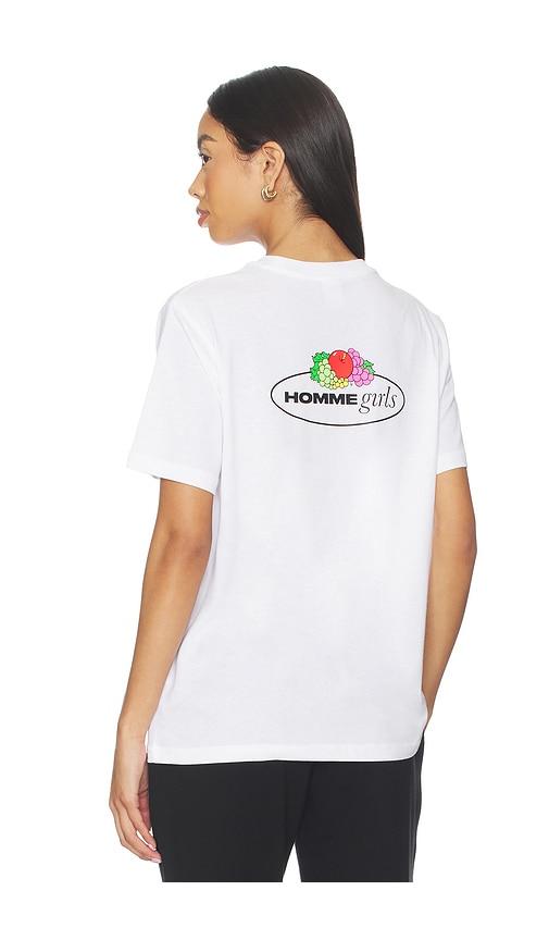 hommegirls x fruit of the loom pocket tee in white.