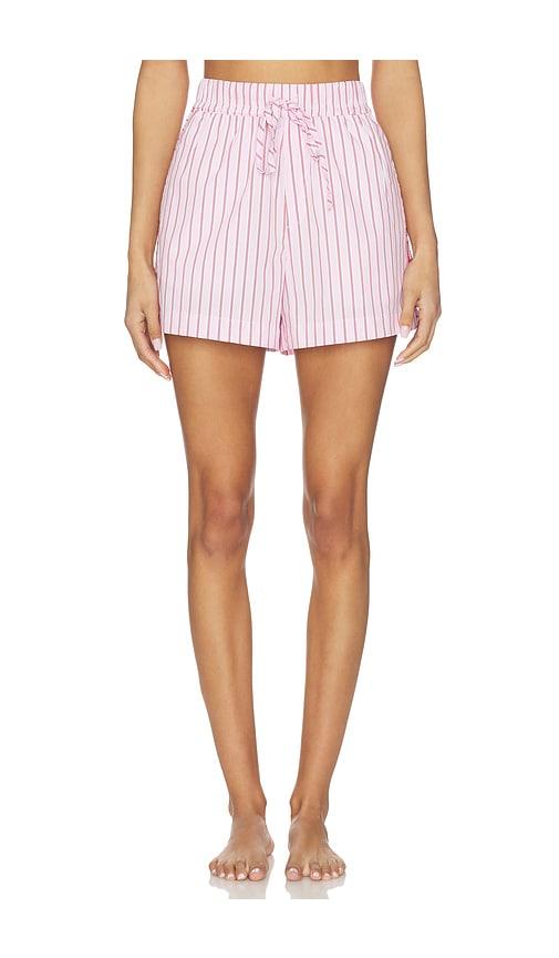 hommey stripe pajama short in pink.