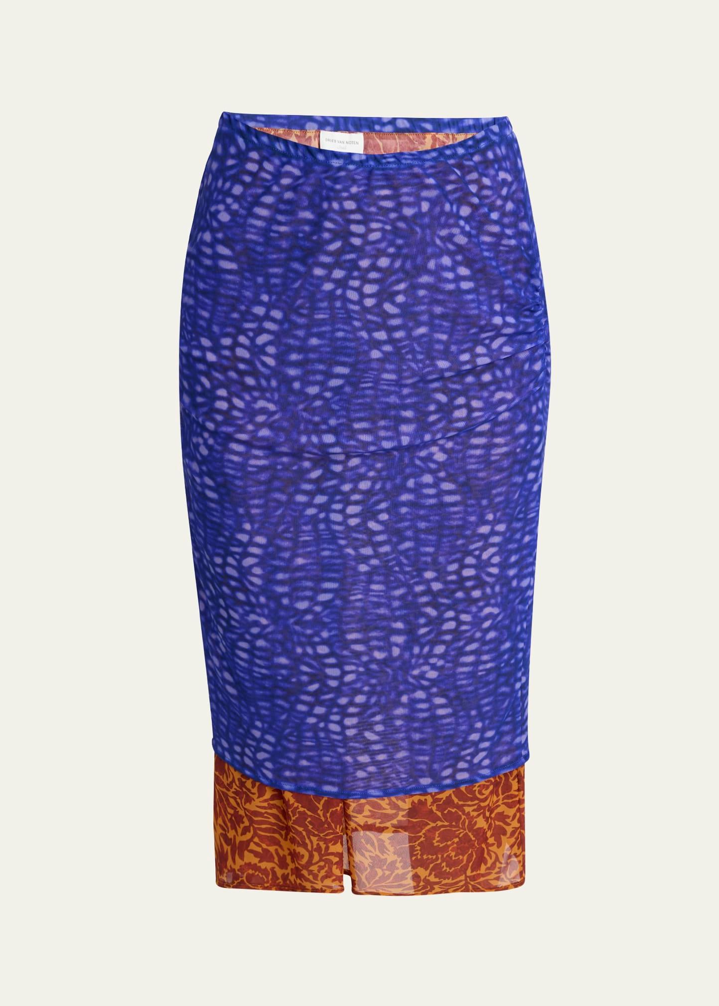homoa printed midi pencil skirt