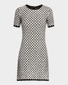 honey comb sequin knit short-sleeve mini dress
