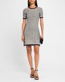 honey comb sequin knit short-sleeve mini dress