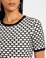 honey comb sequin knit short-sleeve mini dress