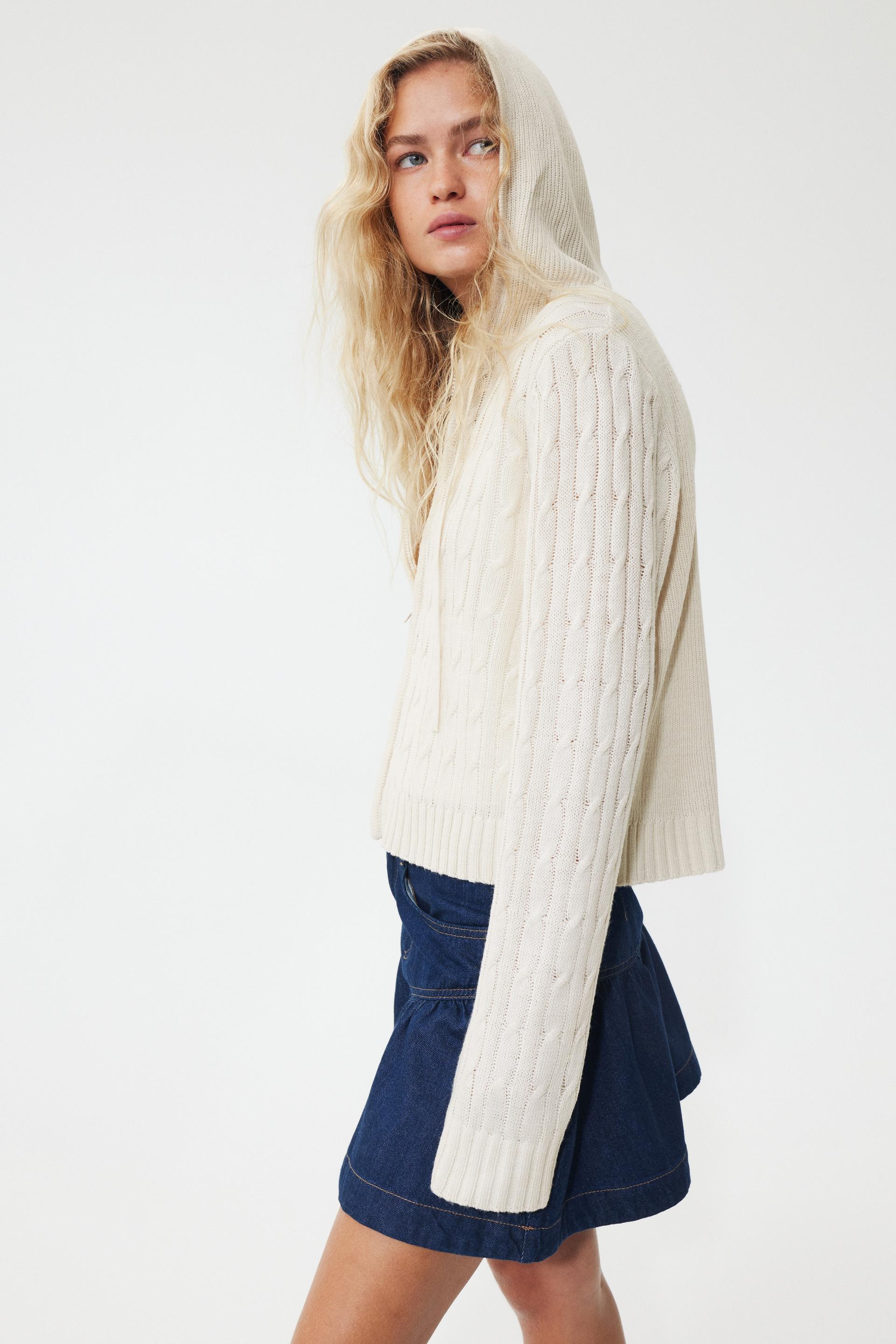 hooded cardigan with zipper