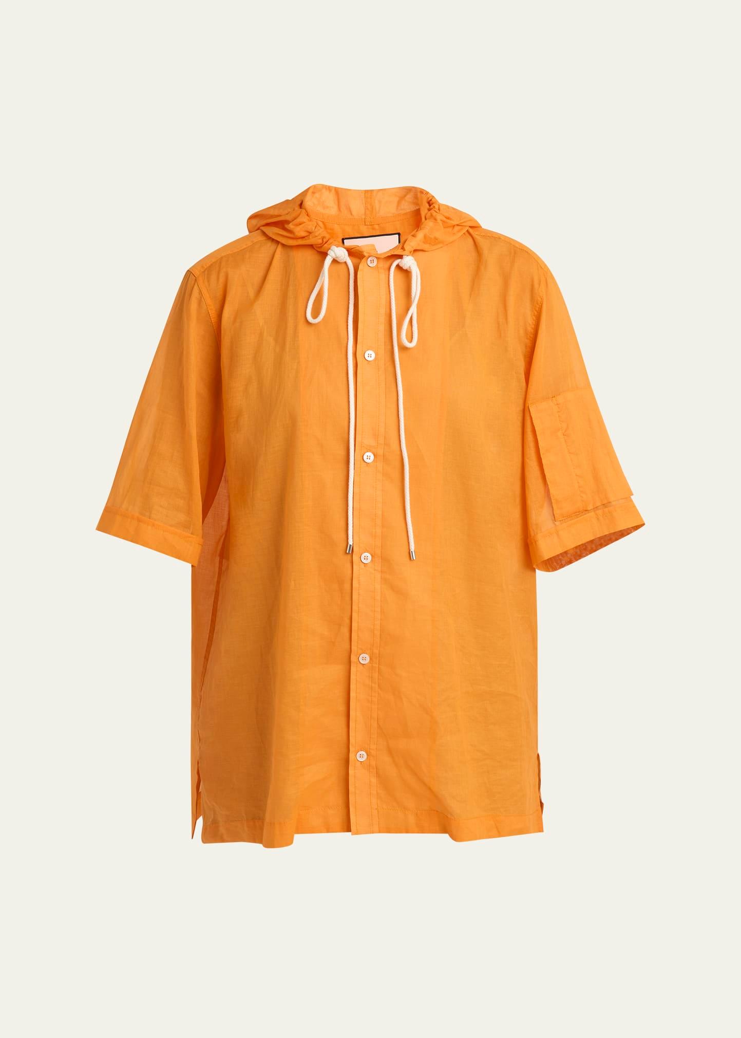 hooded drawstring shirt