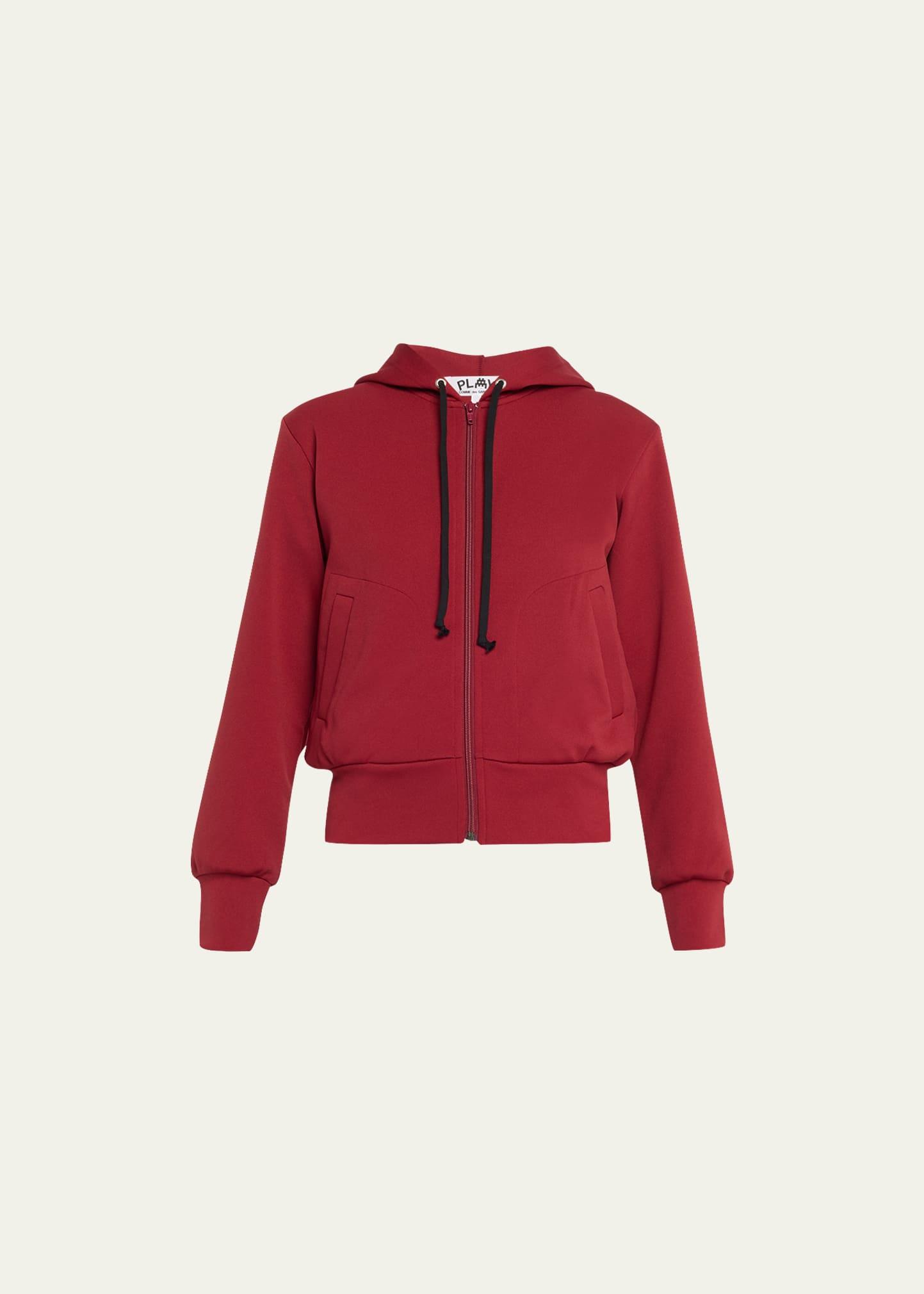 hooded logo-patch zip-front sweatshirt